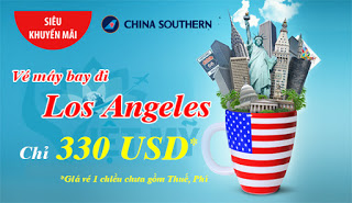 China Southern khuyến mãi hạng đặt chỗ E/V đi Los Angeles ngày 20/10/2015