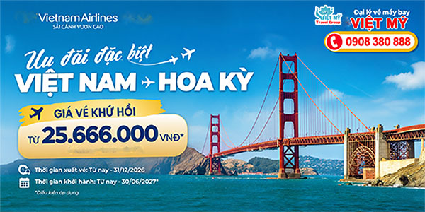 Vietnam Airlines khuyến mãi vé đi Hoa Kỳ