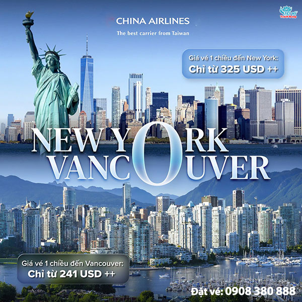 China Airlines ưu đãi vé đi New York